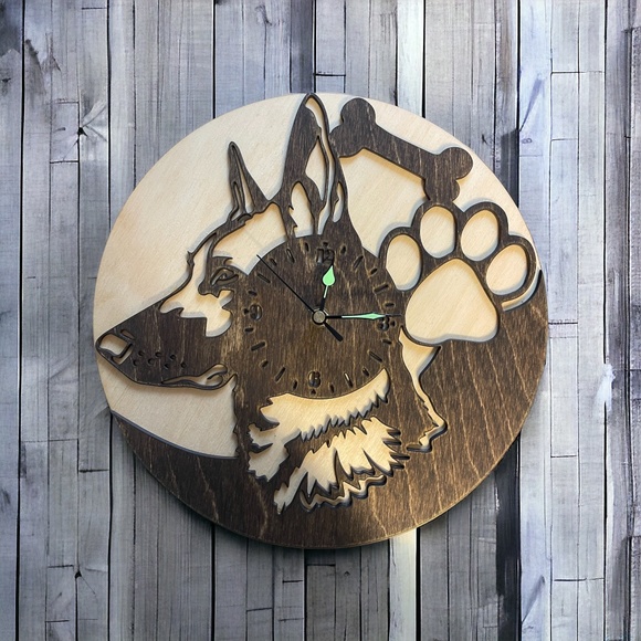 Dog Clock, 11" Paw-some Timekeeping: Laser-Cut Wooden Clocks - Picture 2 of 6